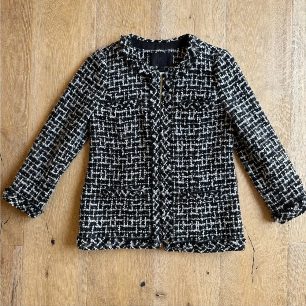 JCrew Collection Lady 🔥Tweed Classic🔥Jacket sz6 Black/white PristinePrice Firm!